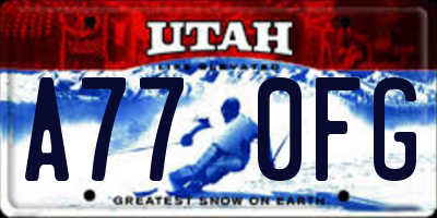 UT license plate A770FG