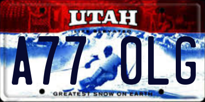 UT license plate A770LG