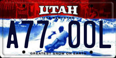 UT license plate A770OL