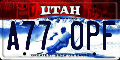 UT license plate A770PF