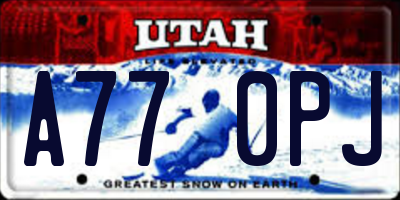UT license plate A770PJ