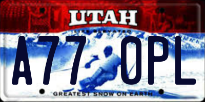 UT license plate A770PL