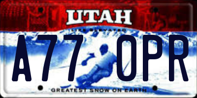 UT license plate A770PR