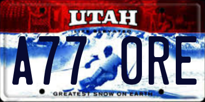 UT license plate A770RE