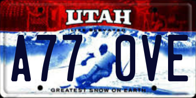 UT license plate A770VE