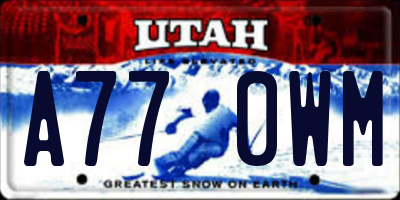 UT license plate A770WM
