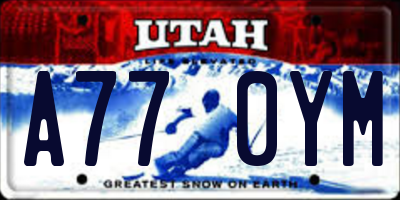 UT license plate A770YM