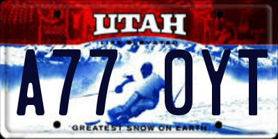 UT license plate A770YT