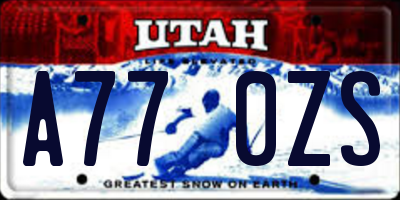 UT license plate A770ZS