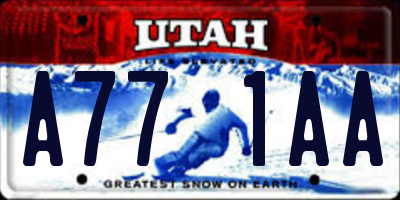 UT license plate A771AA
