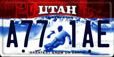 UT license plate A771AE