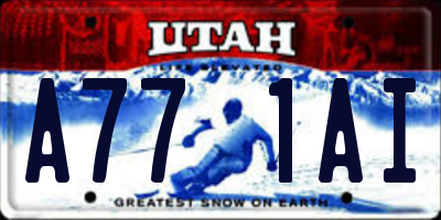 UT license plate A771AI