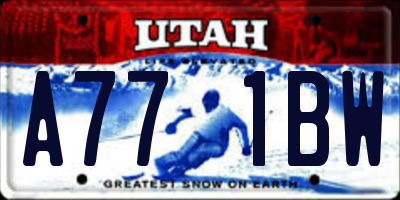 UT license plate A771BW