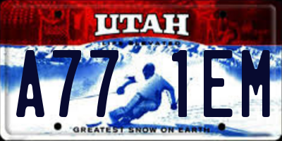 UT license plate A771EM