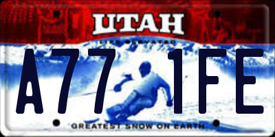 UT license plate A771FE