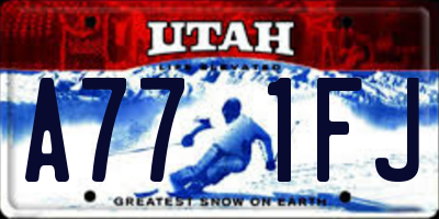 UT license plate A771FJ