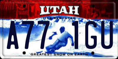 UT license plate A771GU