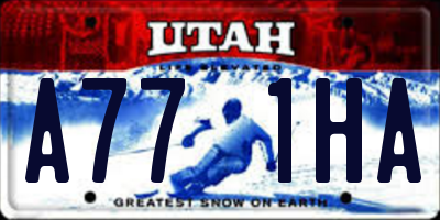 UT license plate A771HA