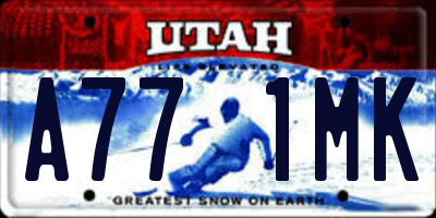 UT license plate A771MK