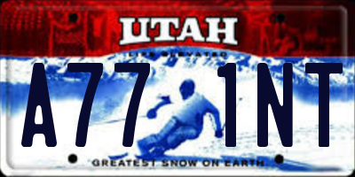 UT license plate A771NT