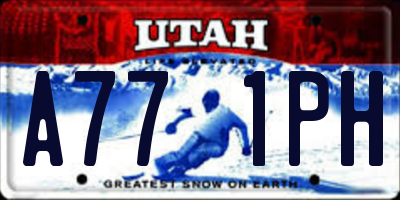 UT license plate A771PH