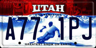 UT license plate A771PJ
