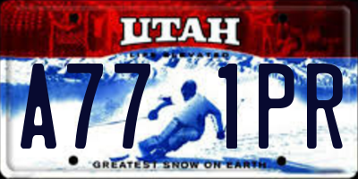UT license plate A771PR