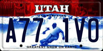 UT license plate A771VO
