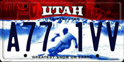 UT license plate A771VV