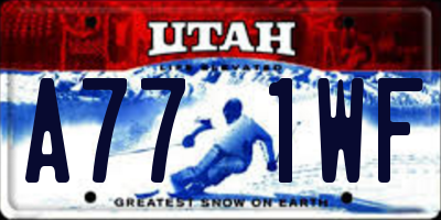 UT license plate A771WF