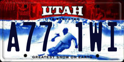 UT license plate A771WI