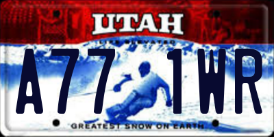 UT license plate A771WR