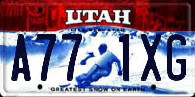 UT license plate A771XG