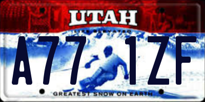 UT license plate A771ZF