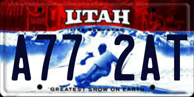 UT license plate A772AT
