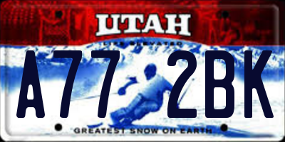 UT license plate A772BK