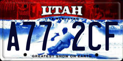 UT license plate A772CF
