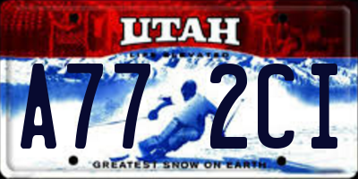 UT license plate A772CI