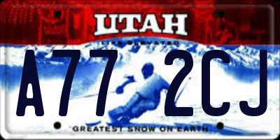 UT license plate A772CJ