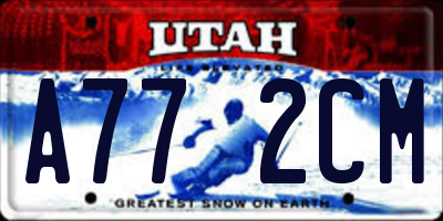 UT license plate A772CM