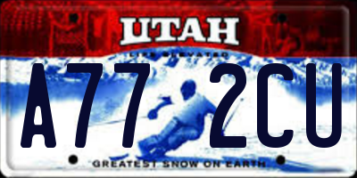 UT license plate A772CU