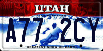 UT license plate A772CY