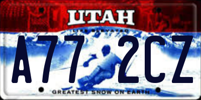 UT license plate A772CZ