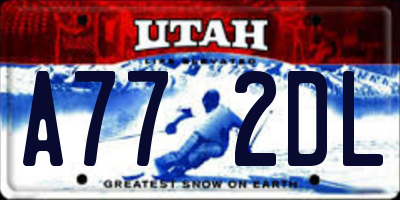 UT license plate A772DL