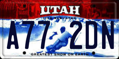 UT license plate A772DN