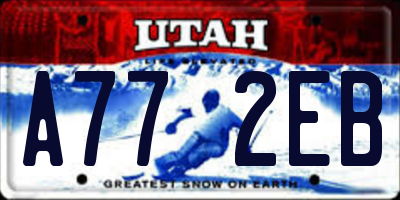 UT license plate A772EB