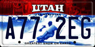 UT license plate A772EG