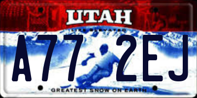 UT license plate A772EJ