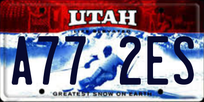 UT license plate A772ES