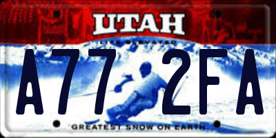 UT license plate A772FA